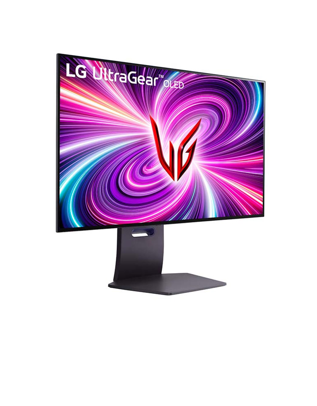 LG 32'' UltraGear™ Dual-Mode OLED gaming monitor | 4K UHD, Pixel Sound, perspective view, 32GS95UE-B