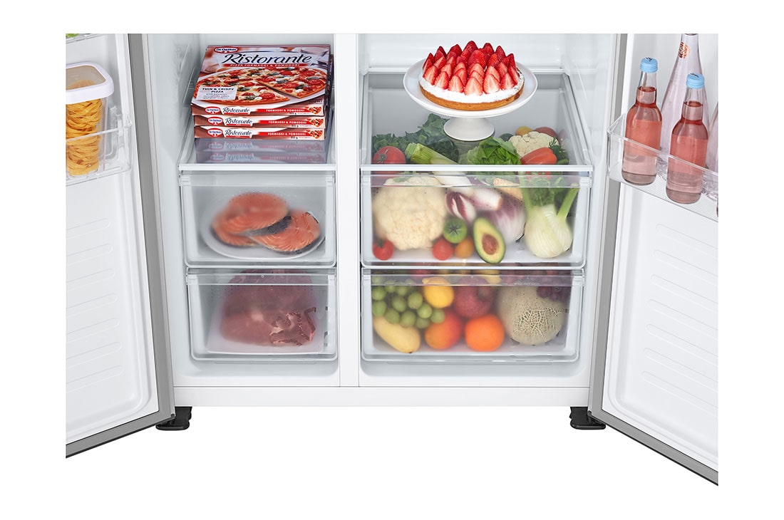 Side by Side LG Refrigerator 509L Touch LED Display LG UAE