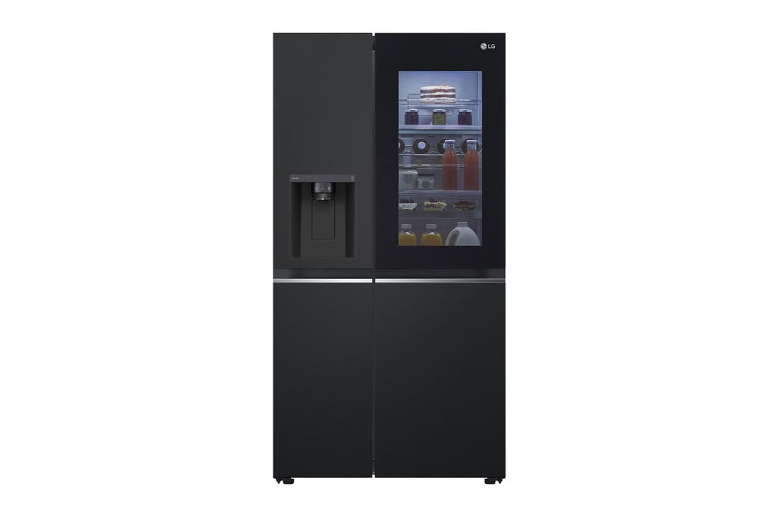 LG Instaview™, Door-in-Door™ Refrigerator, front light on, GR-G267CQEW