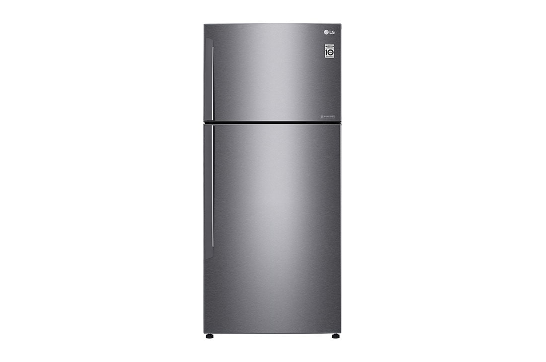 LG Top Mount Refrigerator, Smart Inverter Compressor, Dark Graphite Color, DoorCooling⁺™, Multi AirFlow, Front view, LTC752HQCM