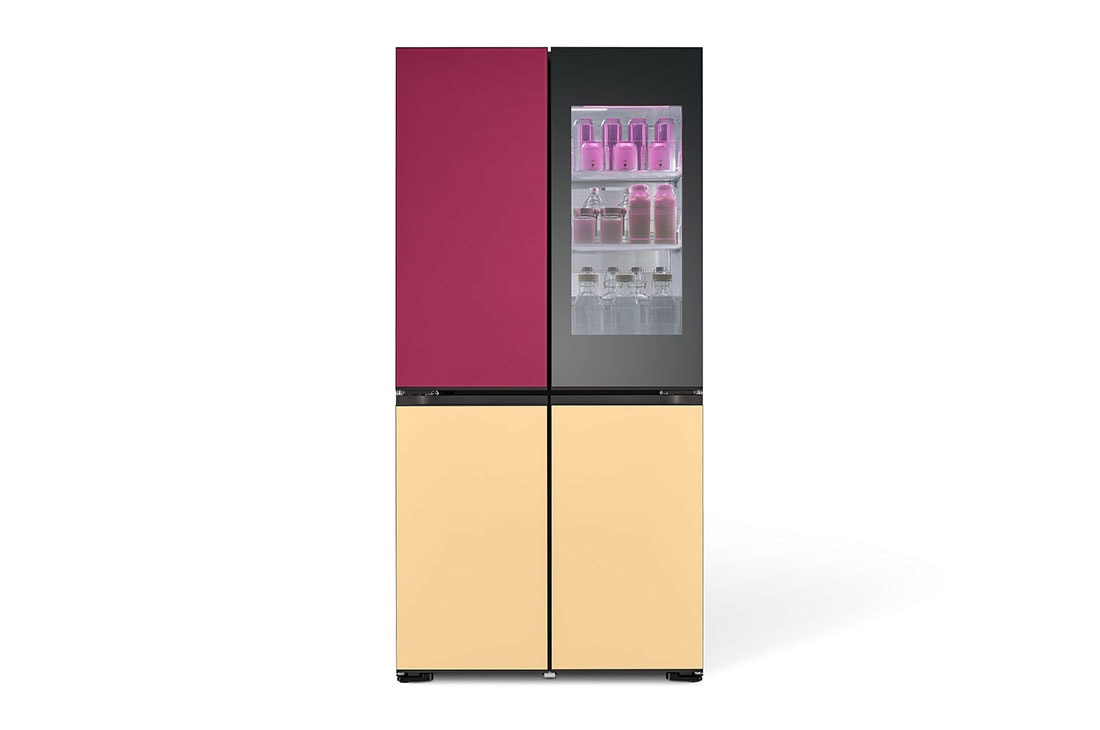 LG 617L French Door Fridge MoodUP®, LED Doors, InstaView™, Smart control with LG ThinQ®, front on, GR-A34FDMKB