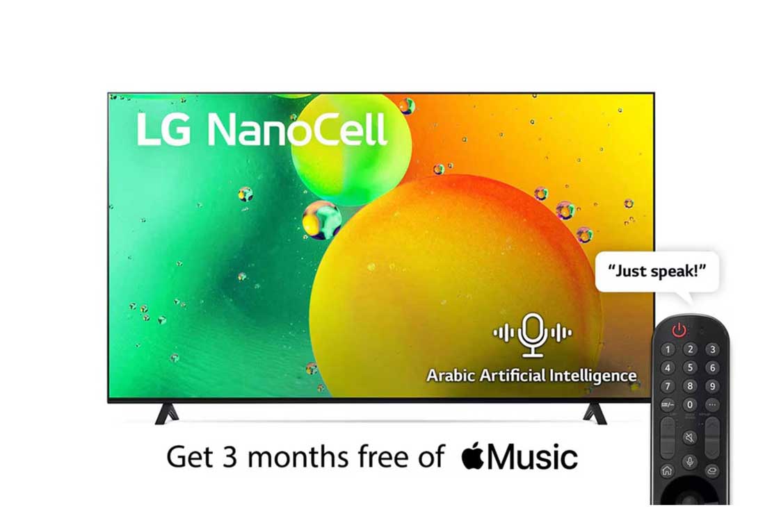 LG NanoCell 86 Inch TV With 4K Active HDR Cinema Screen Design from the NANO79 Series, front view, 86NANO796QA