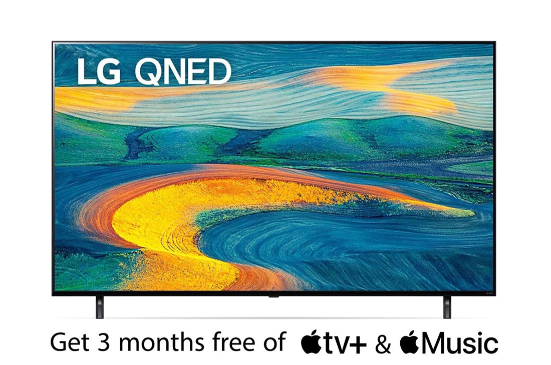 LG QNED7S 55 inch TV, ThinQ AI & WebOS, front view, 55QNED7S6QA