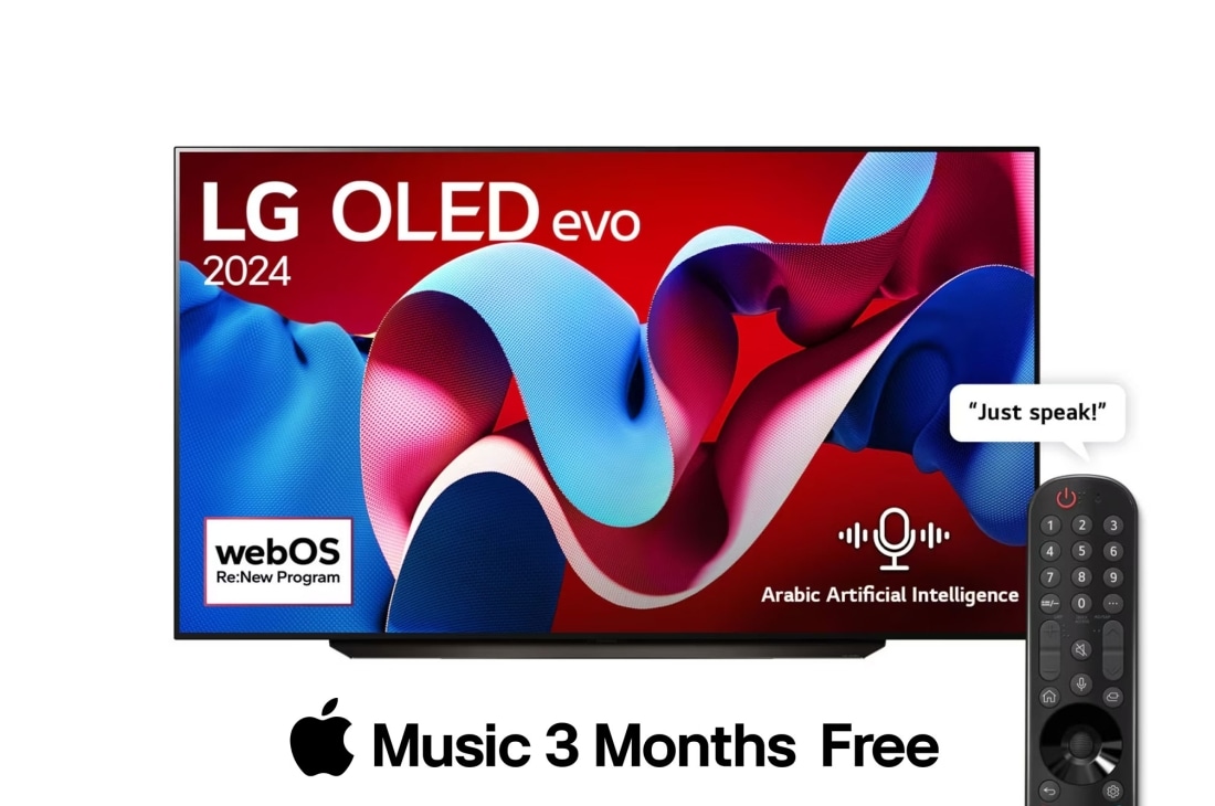 LG 83 Inch LG OLED evo C4 4K Smart TV AI Magic remote Dolby Vision webOS24 2024, OLED83C46LA