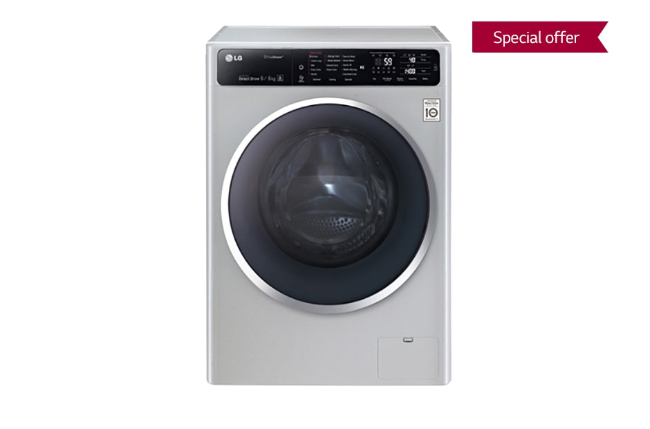 LG 10KG, NON STOP WASH & DRY, 6 MOTION DD WASHING MACHINE, UNIQUE TOUCH PANEL, STYLISH CHROME DOOR, FH4U1FCHK4N