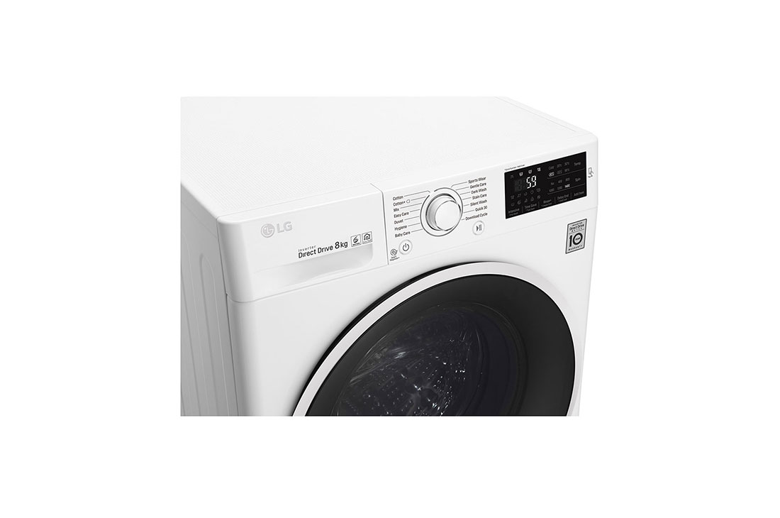 Lg f4j6tgp0w 8kg front deals load washing machine