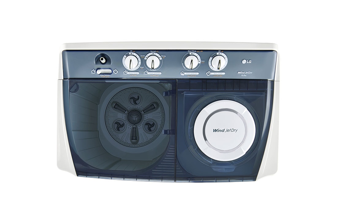 LG 10kg Twin Tub Washing Machine, White, P1460RWNL, P1460RWNL