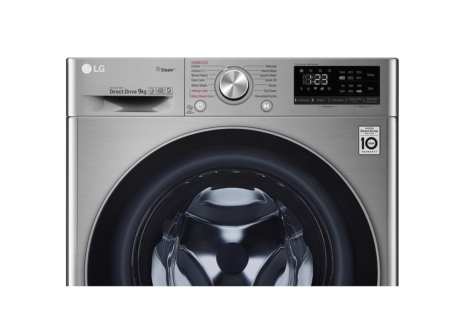 LG Vivace Washer, 9 Kg, Bigger Capacity, AI DD, Steam, ThinQ, F4V5VYP2T
