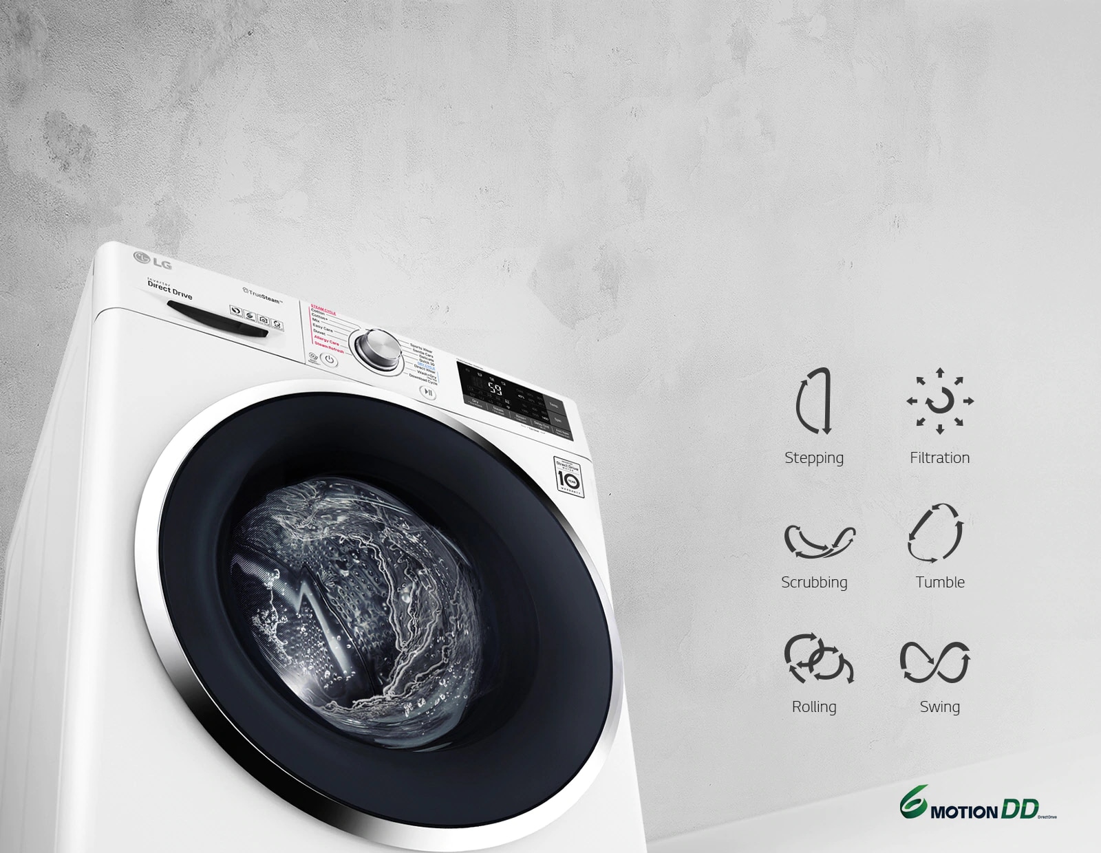 Lg Twinwash Washer 12 Kg Ai Dd 6 Motion Direct Drive Steam Thinq Lg Uae