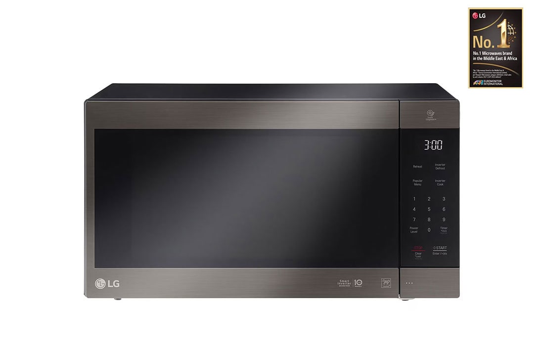 LG فرن ميكروويف لون ستانليس، تقنية NeoChef، سعة 56 لتر, Front view, MS5696HIT