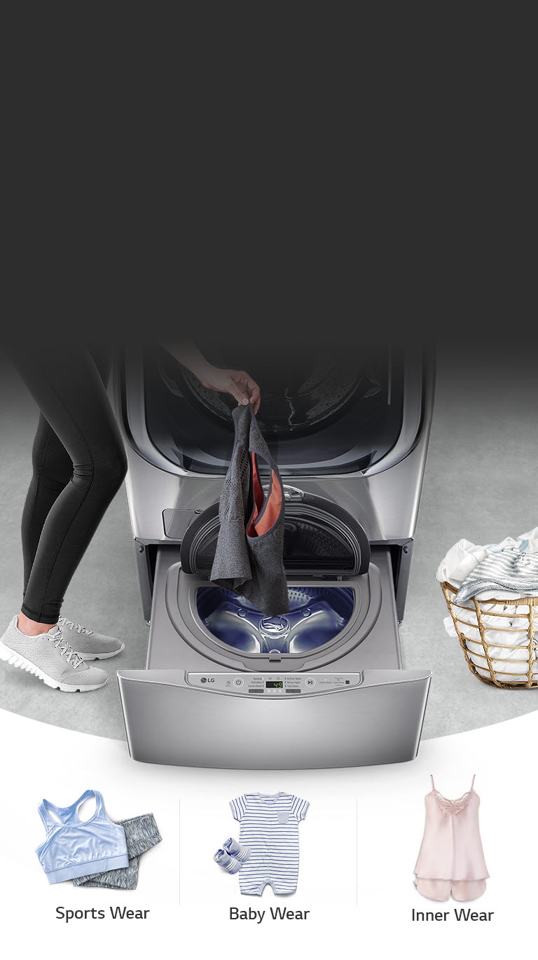 LG TWINWash Mini lavatrice Caricamento dall'alto 3,5 kg 700 Giri/min Bianco