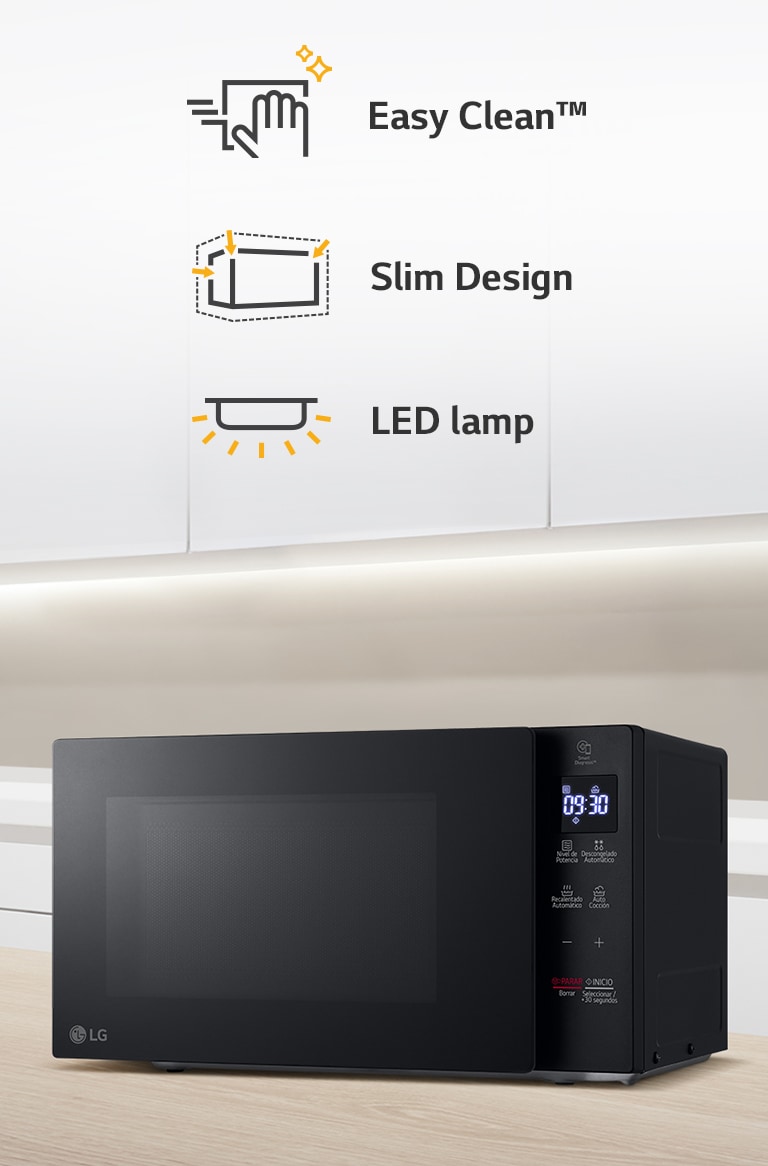 LG Microwave 30L 900W Solo Automatic + Manual, Easy Clean, Slim Design, LED Lamp, Effortless Cleaning, Practical Space Utilization, Defrost Function, Black MS3032JAS