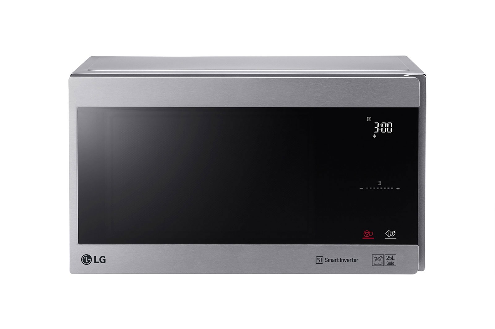 LG Microwave Oven, 25litres, Silver, Smart Inverter with 10year warranty, Smart Auto Cook, Full Glass Touch/Dual Control, LED Lighting, Front-view, MS2595CIS