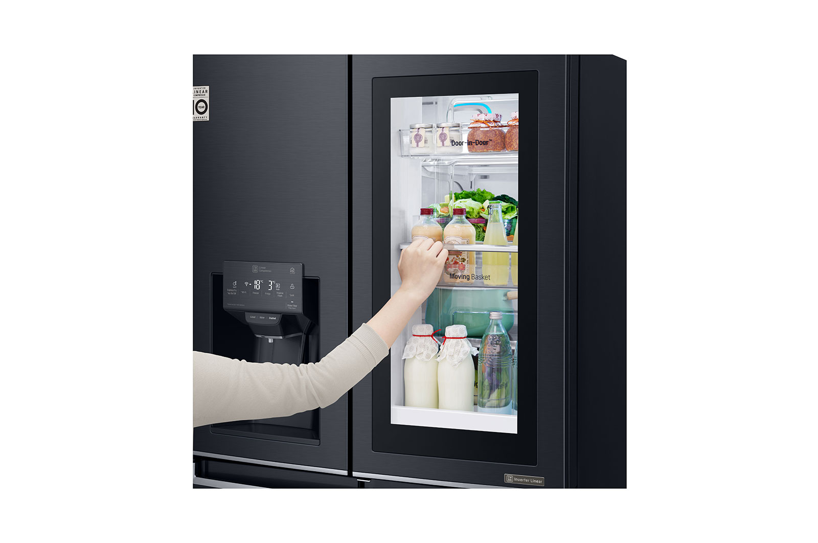 Lg дверь. Холодильник LG instaview Door-in-Door GC-q22ftbkl. LG GC-q22ftbkl. LG instaview GC-q22ftbkl. Холодильник LG DOORCOOLING+ GC-q22 FTBKL.