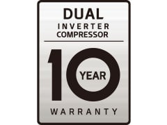 Le logo de garantie de 10 ans du DUAL Inverter.