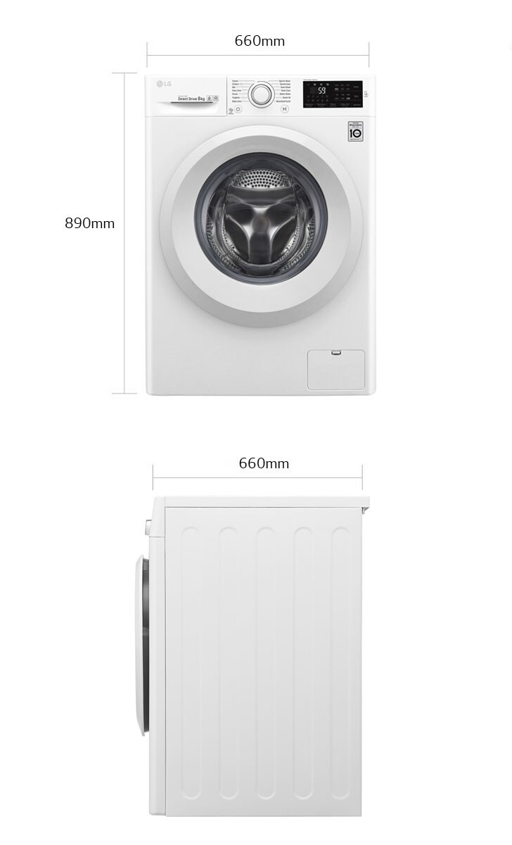 lg 6kg washing machine dimensions