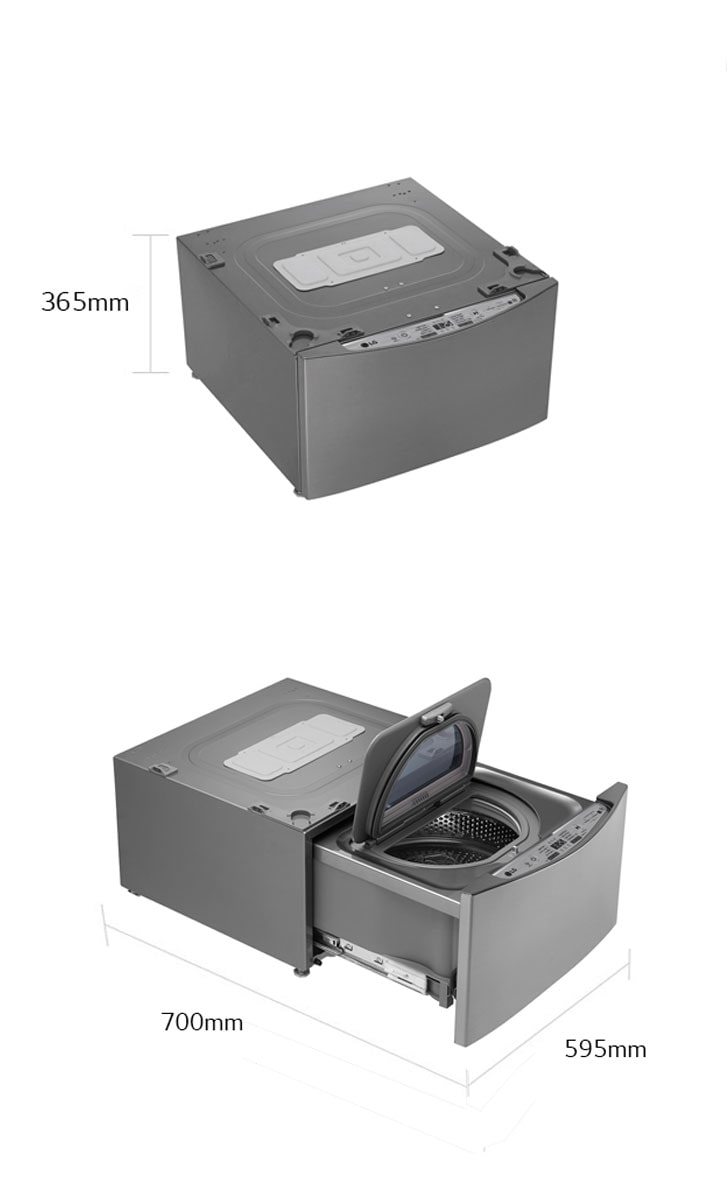 LG - Mini lave-linge 60cm 2kg blanc - FM27K5WH twinwash mini