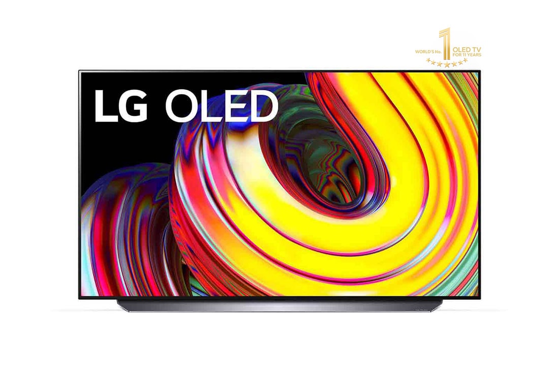 LG OLED TV 55 Inch CS Series, Cinema Screen Design 4K Cinema HDR WebOS Smart AI ThinQ Pixel Dimming, Front view , OLED55CS6LA