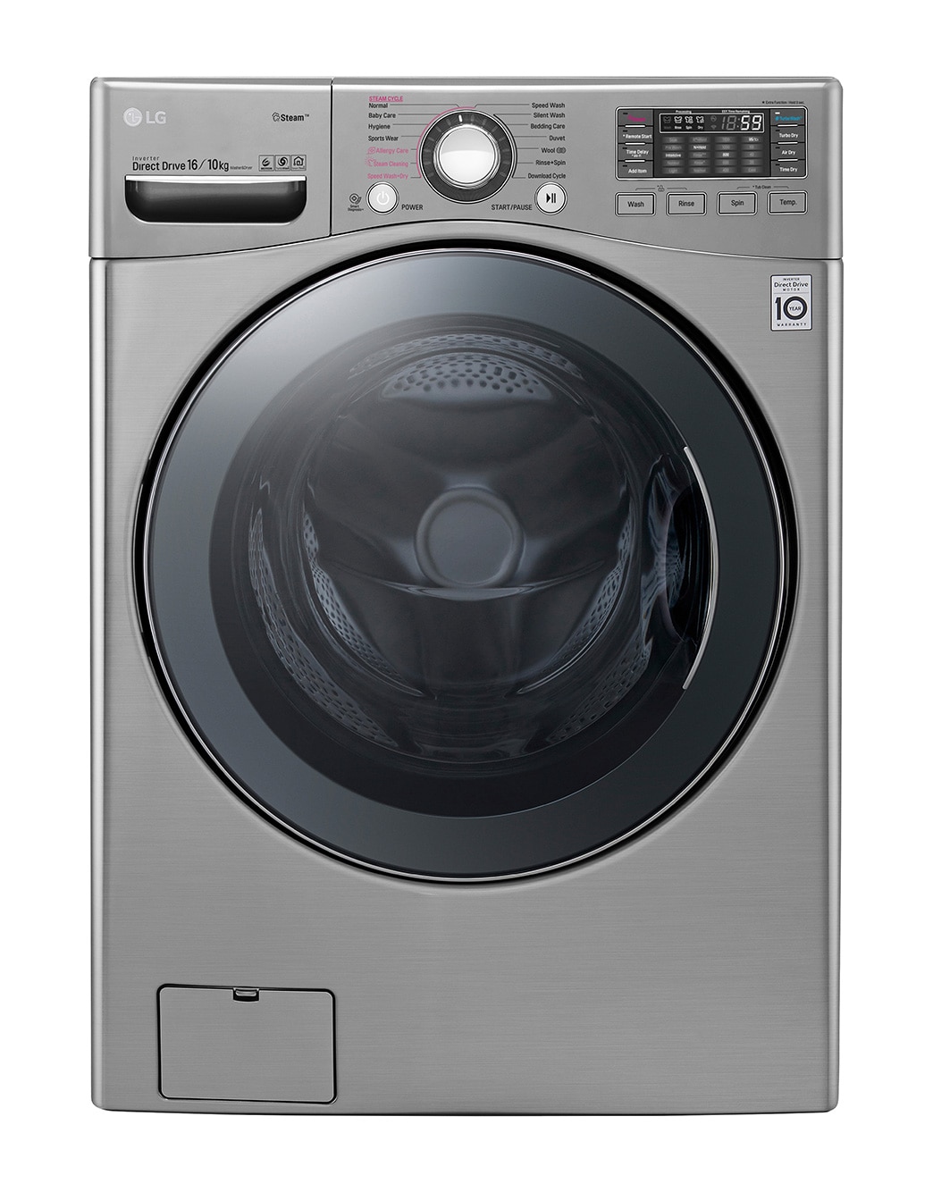 LG Front Load (Wash & Dry)Washing Machine 16/10kg, Silver, Inverter