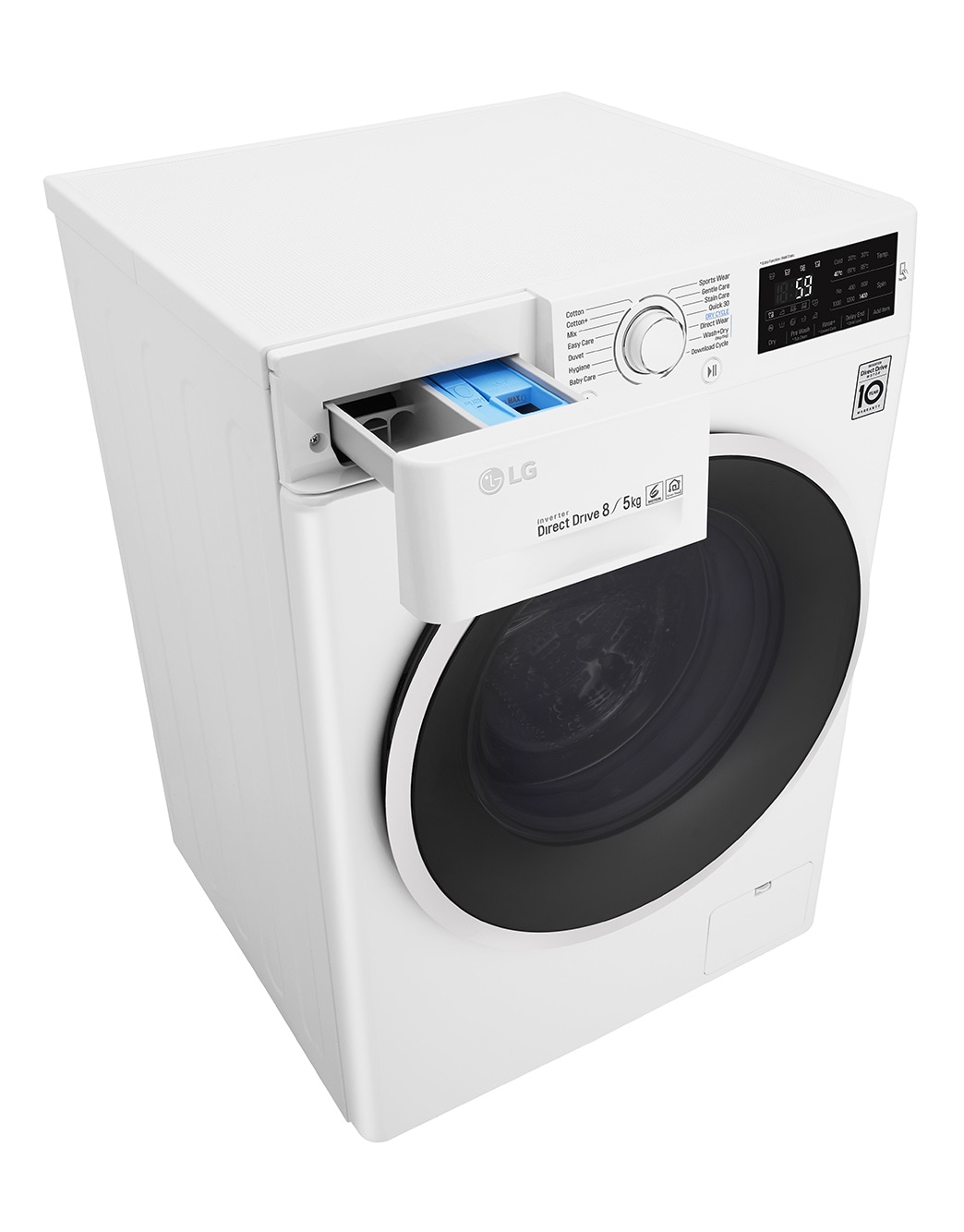LG Front Load (Wash & Dry) Washine Machine 8/5kg, White, Inverter Direct Drive Motor, TurboWash, TrueSteam, Smart Diagnosis, F4J6TMP0W