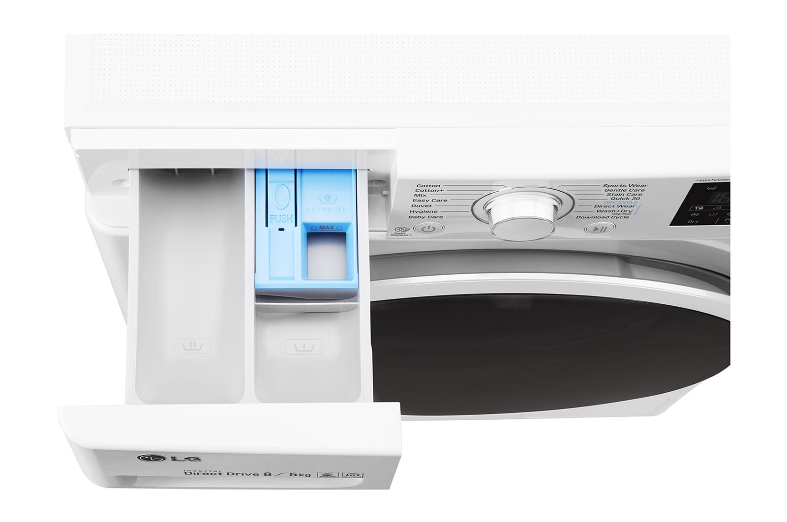 LG Front Load (Wash & Dry) Washine Machine 8/5kg, White, Inverter Direct Drive Motor, TurboWash, TrueSteam, Smart Diagnosis, F4J6TMP0W