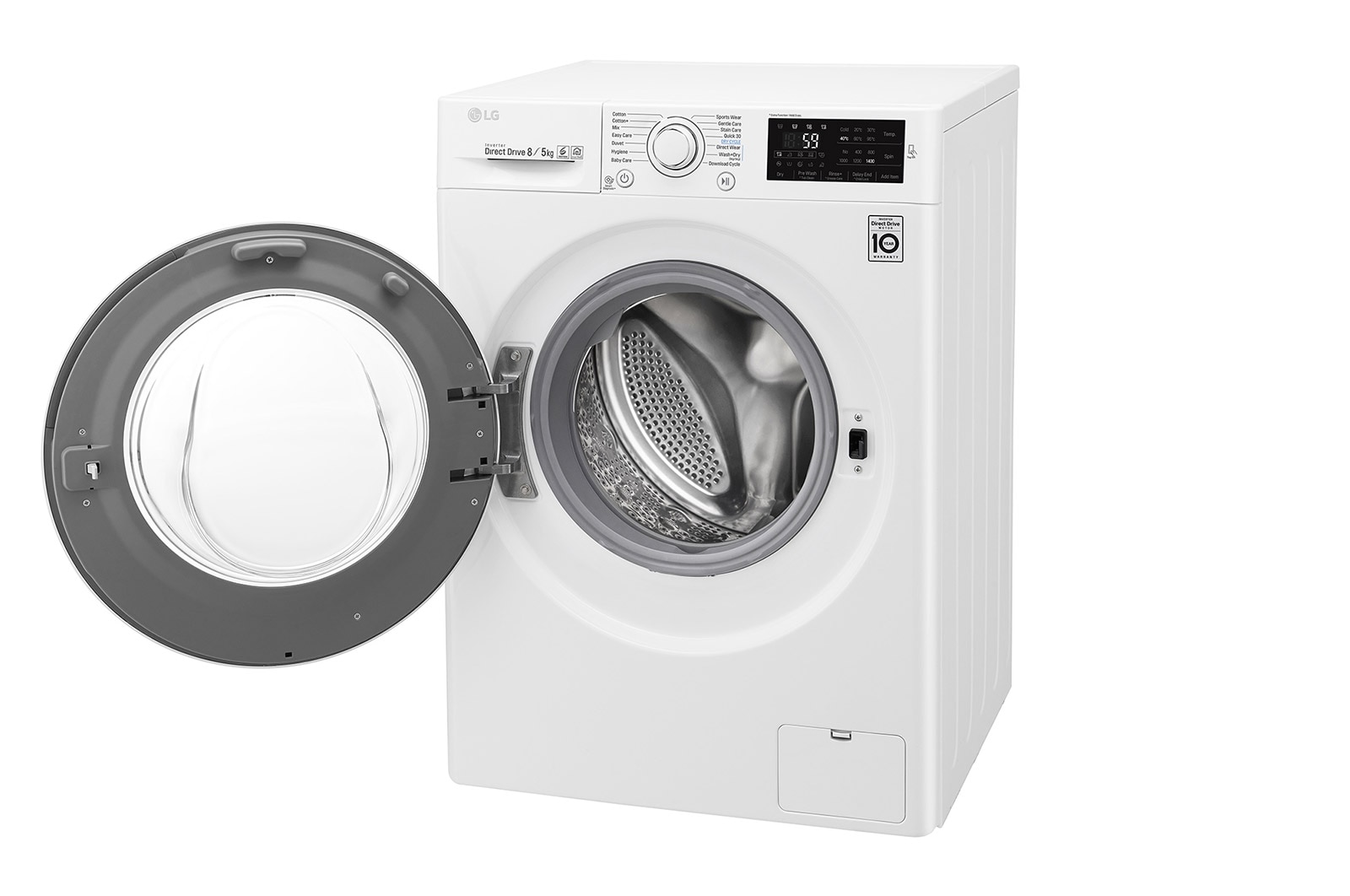 LG Front Load (Wash & Dry) Washine Machine 8/5kg, White, Inverter Direct Drive Motor, TurboWash, TrueSteam, Smart Diagnosis, F4J6TMP0W