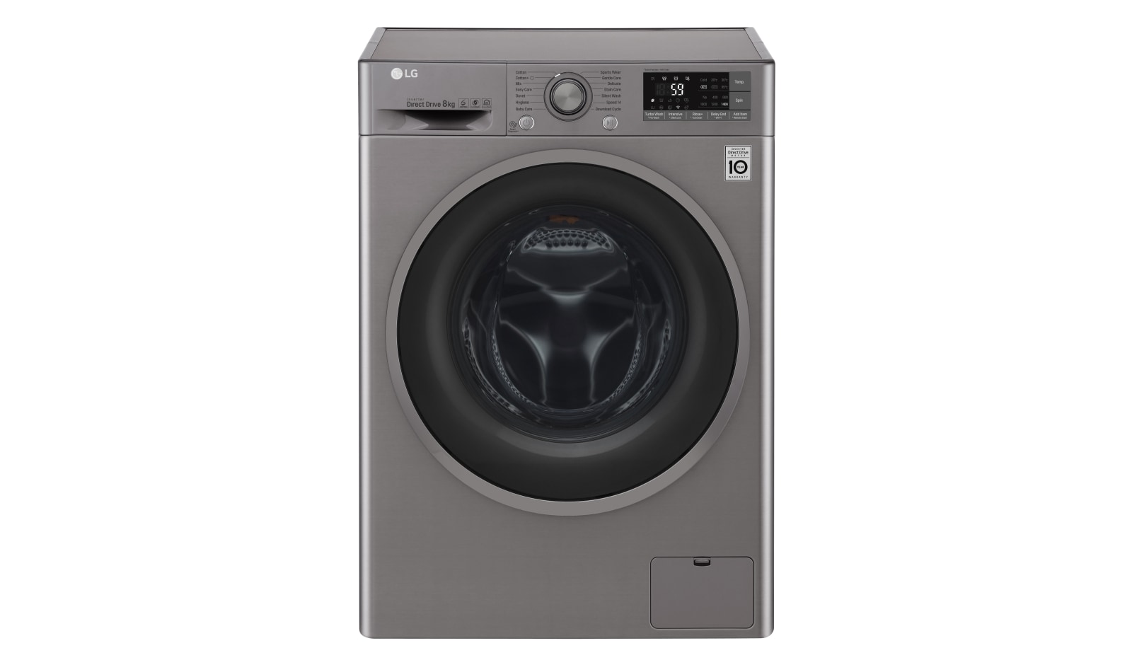 LG Front Load (Wash Only)Washing Machine 8kg, Silver, Inverter Direct