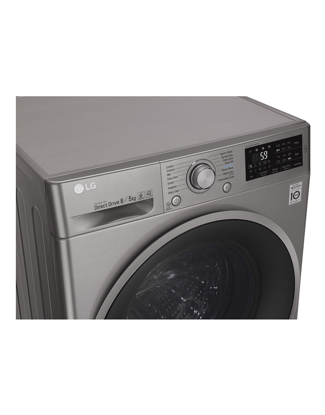 lg washing machine 8kg silver