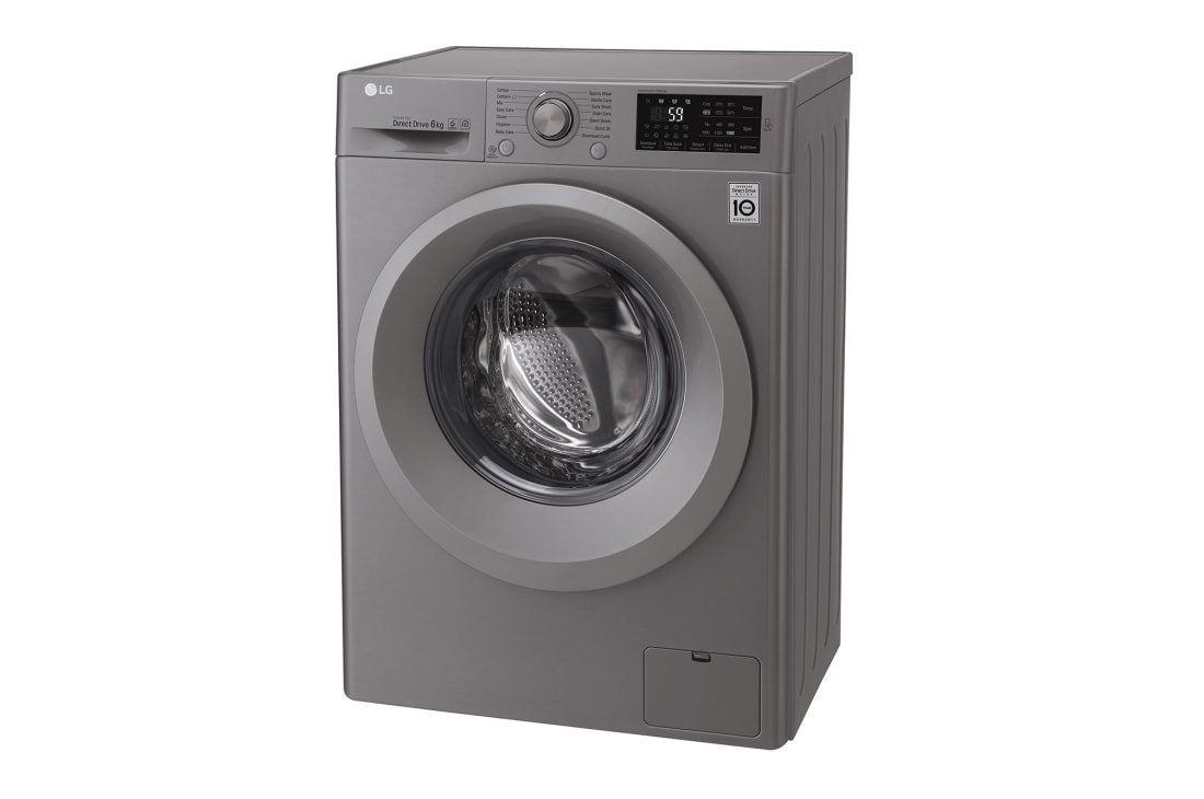 LG Front Load (Wash Only) Washine Machine 6kg, Silver, Inverter Direct Drive  Motor, 6 Motion DD, Smart Diagnosis