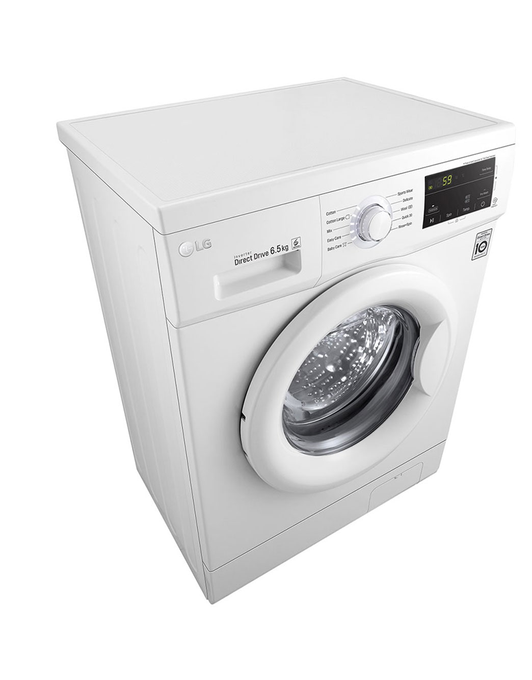 LG Front Load (Wash Only) Washine Machine 6.5kg, White,  Inverter Direct Drive Motor, 6 Motion DD, Smart Diagnosis, FH2J3WDNP0