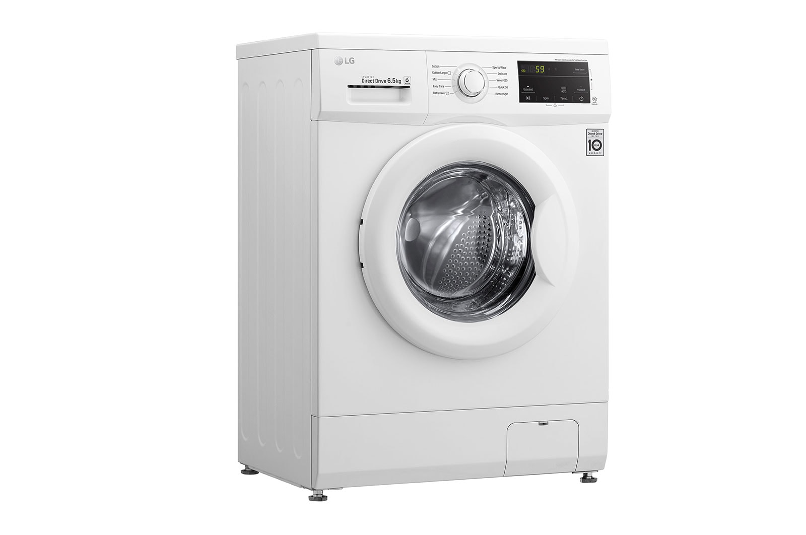 LG Front Load (Wash Only) Washine Machine 6.5kg, White,  Inverter Direct Drive Motor, 6 Motion DD, Smart Diagnosis, FH2J3WDNP0