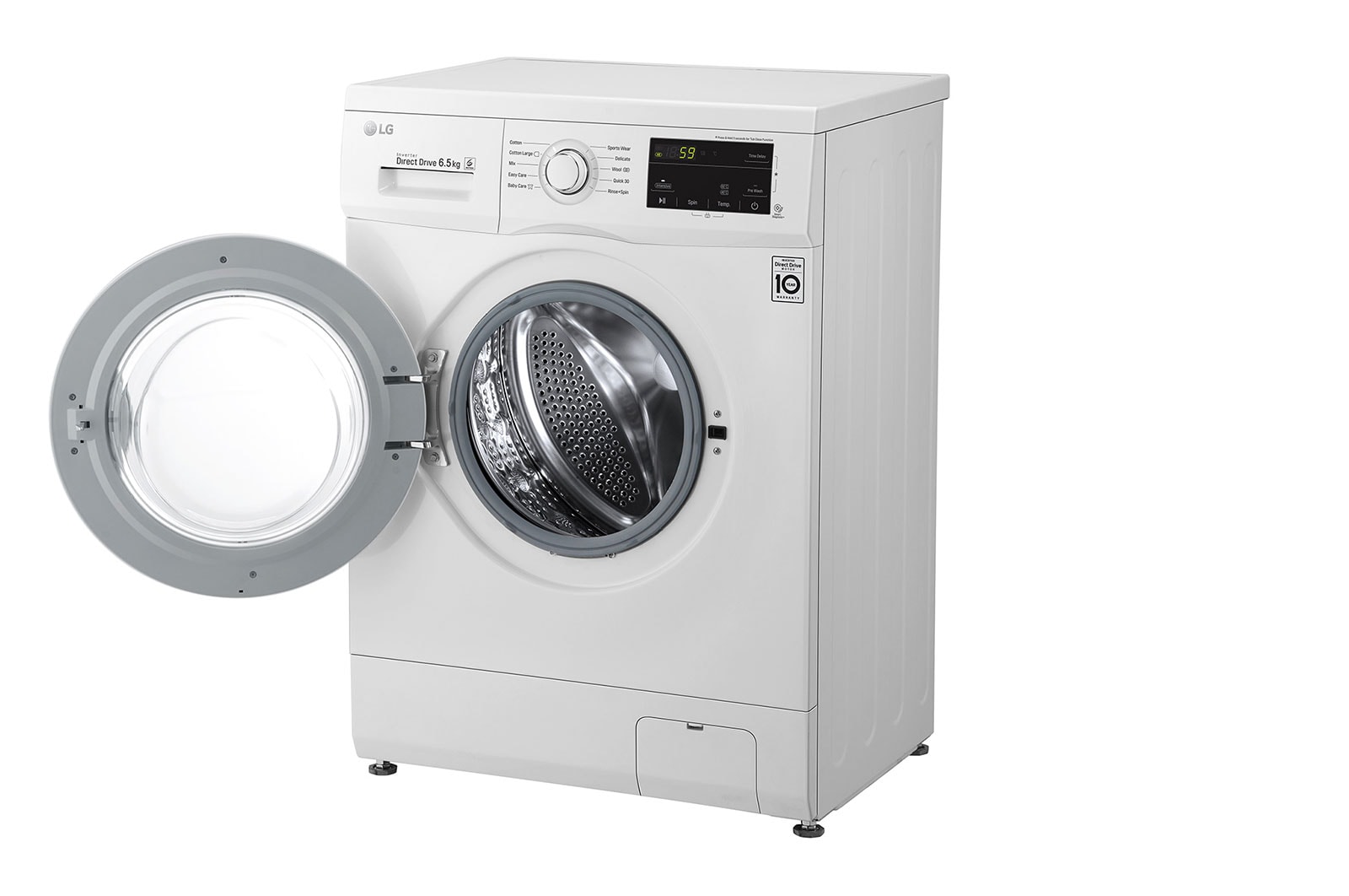 LG Front Load (Wash Only) Washine Machine 6.5kg, White,  Inverter Direct Drive Motor, 6 Motion DD, Smart Diagnosis, FH2J3WDNP0
