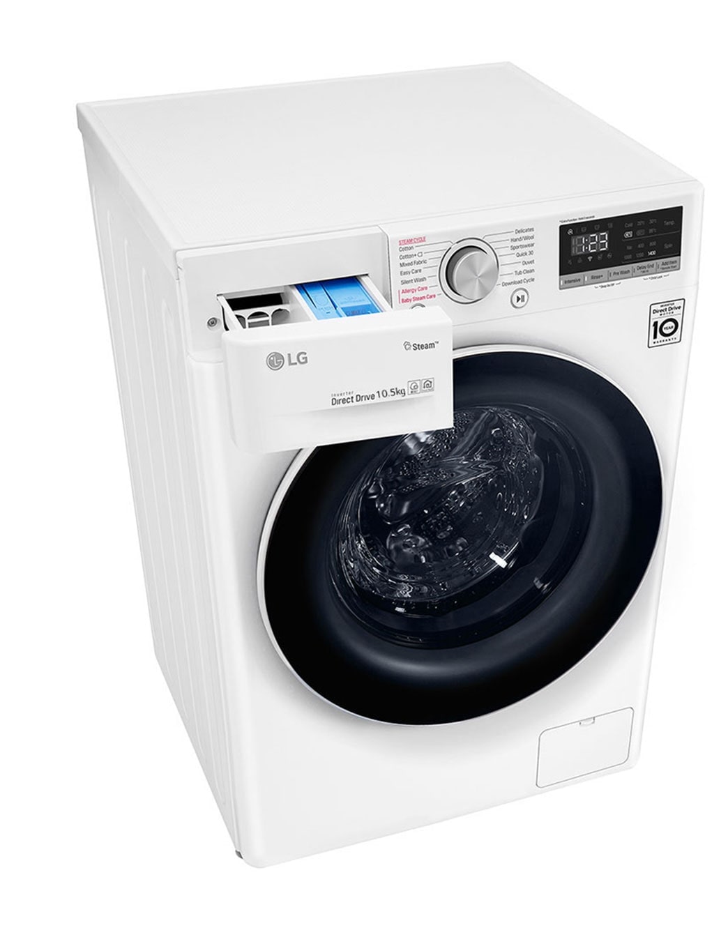 LG 10.5Kg Washer | AI DD | Steam™ (Allergy Care), F4V5RYP0W, F4V5RYP0W