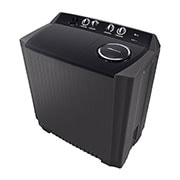 LG Twin Tub Washing Machine 7KG Wind Jet Dry, Roller Jet, 3 Wash Programs, Black Color, top perspective, P861RONT, thumbnail 13