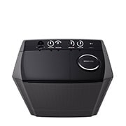 LG Twin Tub Washing Machine 15KG Wind Jet Dry, Roller Jet, 3 Wash Programs, Black Color, Top perspective view, P1561RWNT, thumbnail 13