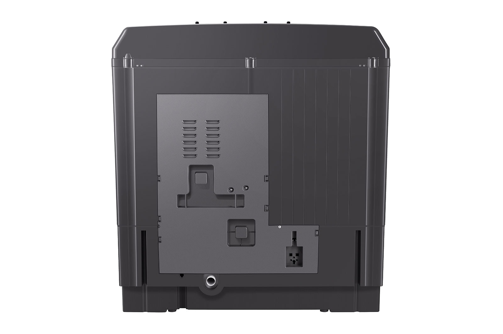 LG Twin Tub Washing Machine 15KG Wind Jet Dry, Roller Jet, 3 Wash Programs, Black Color, Back side, P1561RWNT