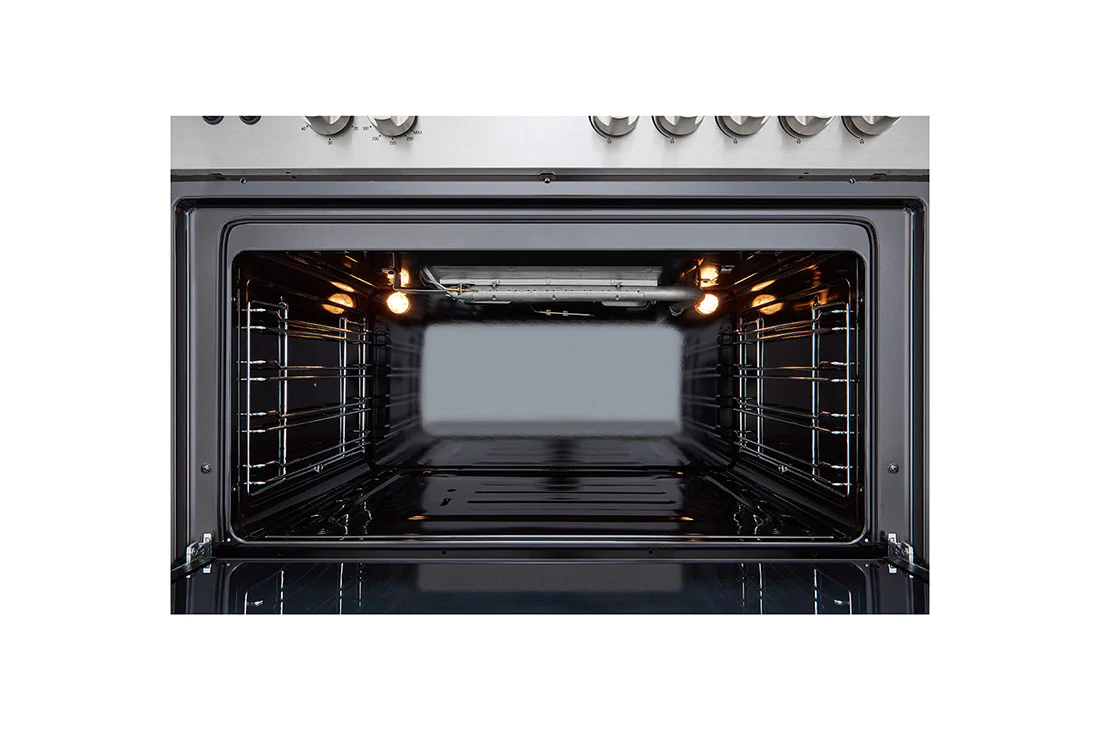 LG Cuisinière à gaz 4 Feux 60 CM, Sécurité totale, Système de chauffage  combiné, Rôtissoire