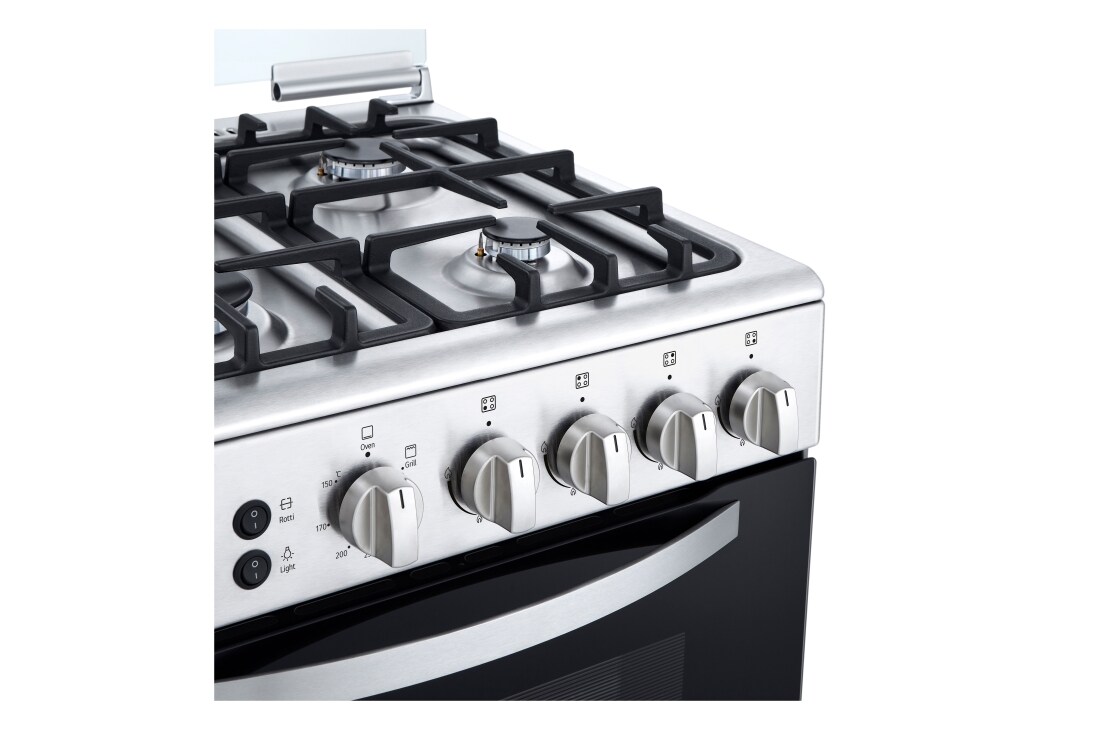 Cuisinière à gaz avec four électrique ventilé, 4 feux + 2 plaques  électriques, 90 x 60 cm, couleur blanche : : Gros électroménager