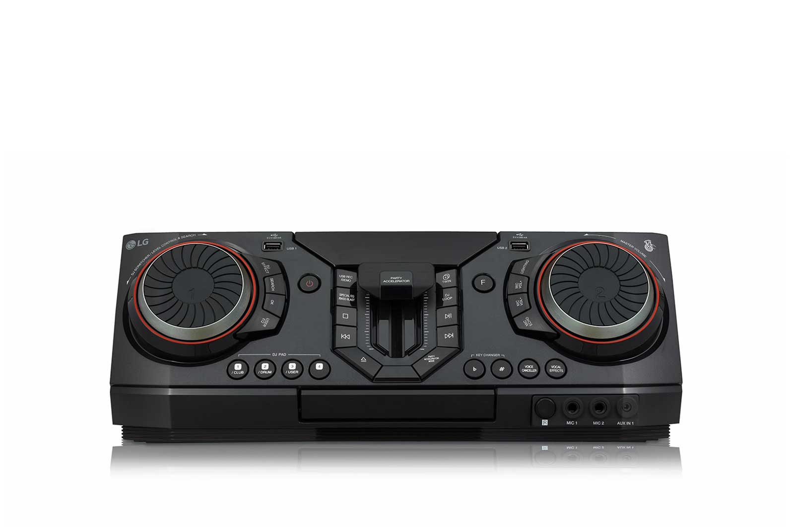 LG 3500 W, Mini Audio, Caisson de basse X-Shiny, éclairage X-Flash, DJ Effects et sampler Creator, CL98