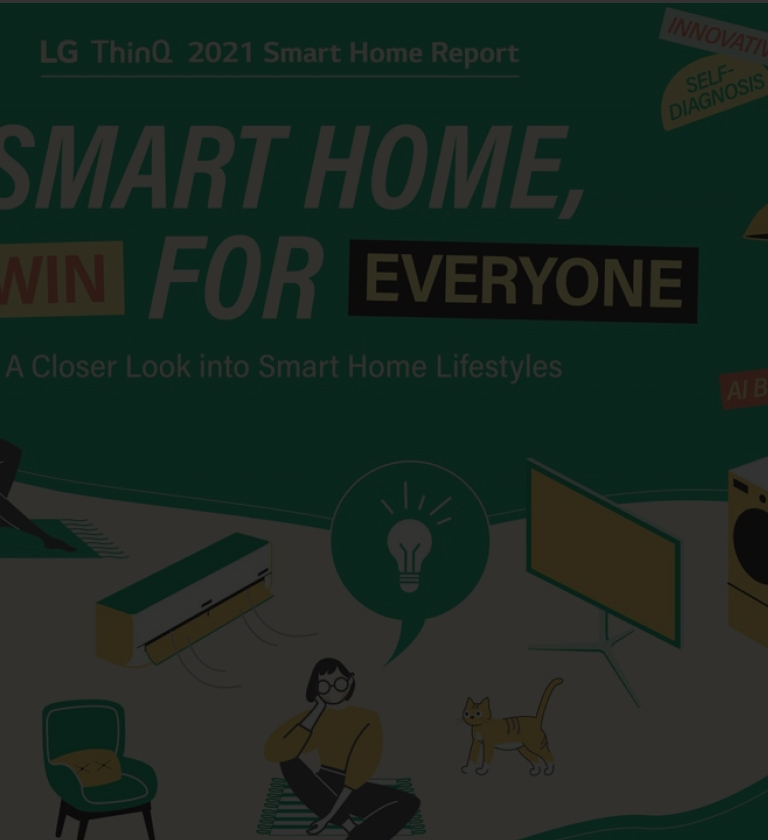 Illustration d’électroménager intelligent avec le texte « Smart home, a win for everyone »