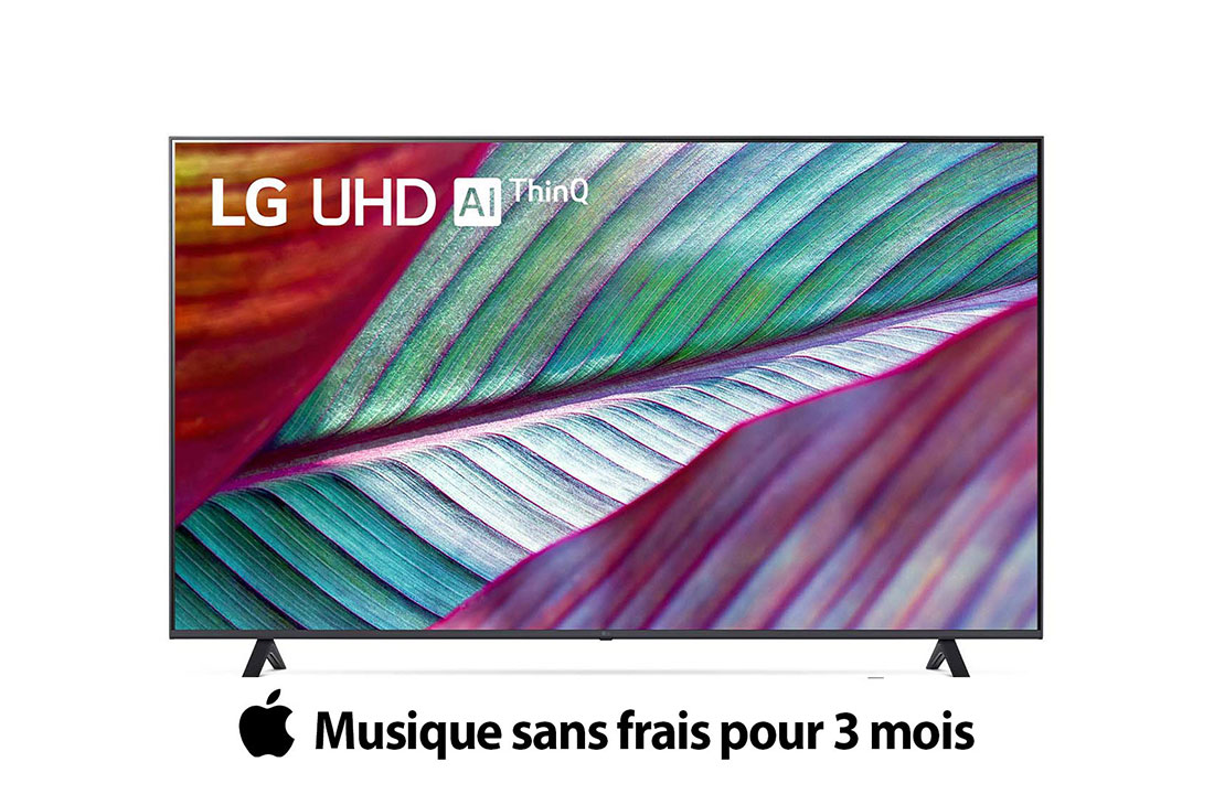 LG Smart TV UHD LG UR78 4K 75 pouces, 2023, Vue avant du téléviseur UHD de LG, 75UR78006LL