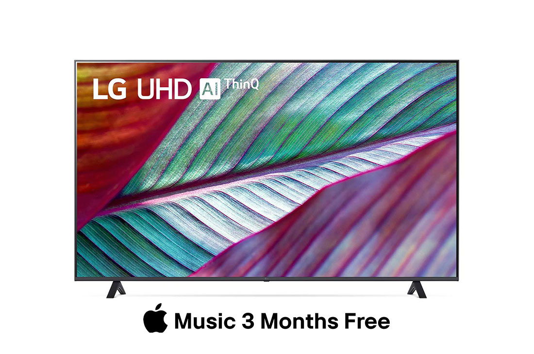 LG Smart TV UHD LG UR78 4K 75 pouces, 2023, Vue avant du téléviseur UHD de LG, 75UR78006LL