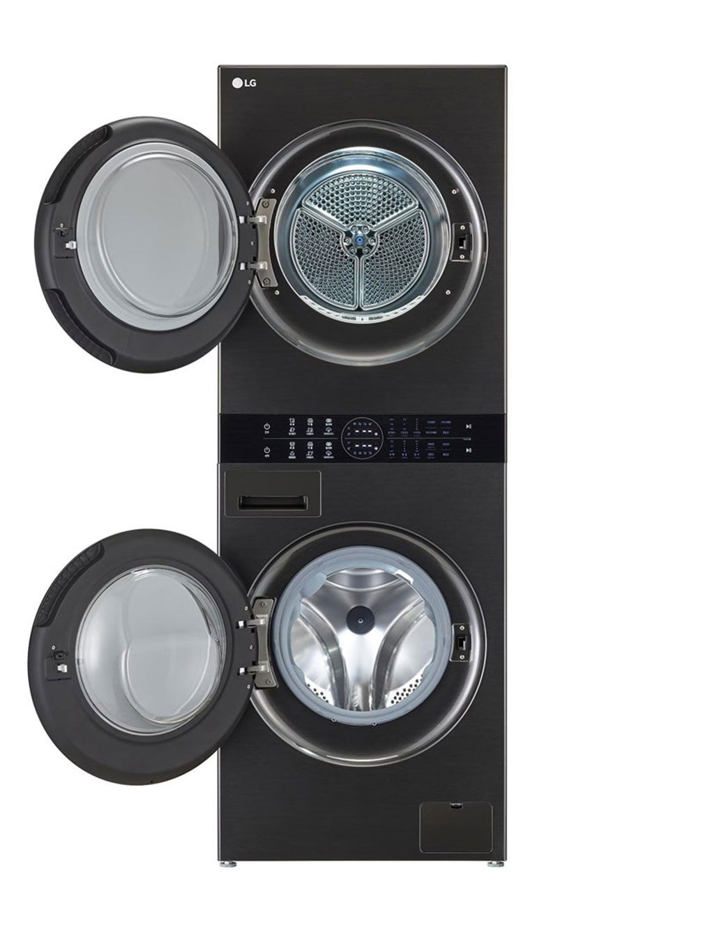 LG 13/10 kg LG WashTower™ avec technologie Centre Control™, acier noir, front open door view, WT1310RH