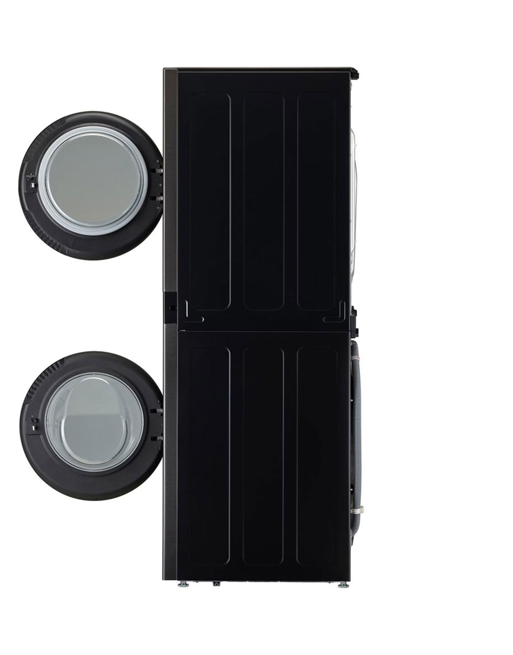 LG 13/10 kg LG WashTower™ avec technologie Centre Control™, acier noir, side open door view, WT1310RH