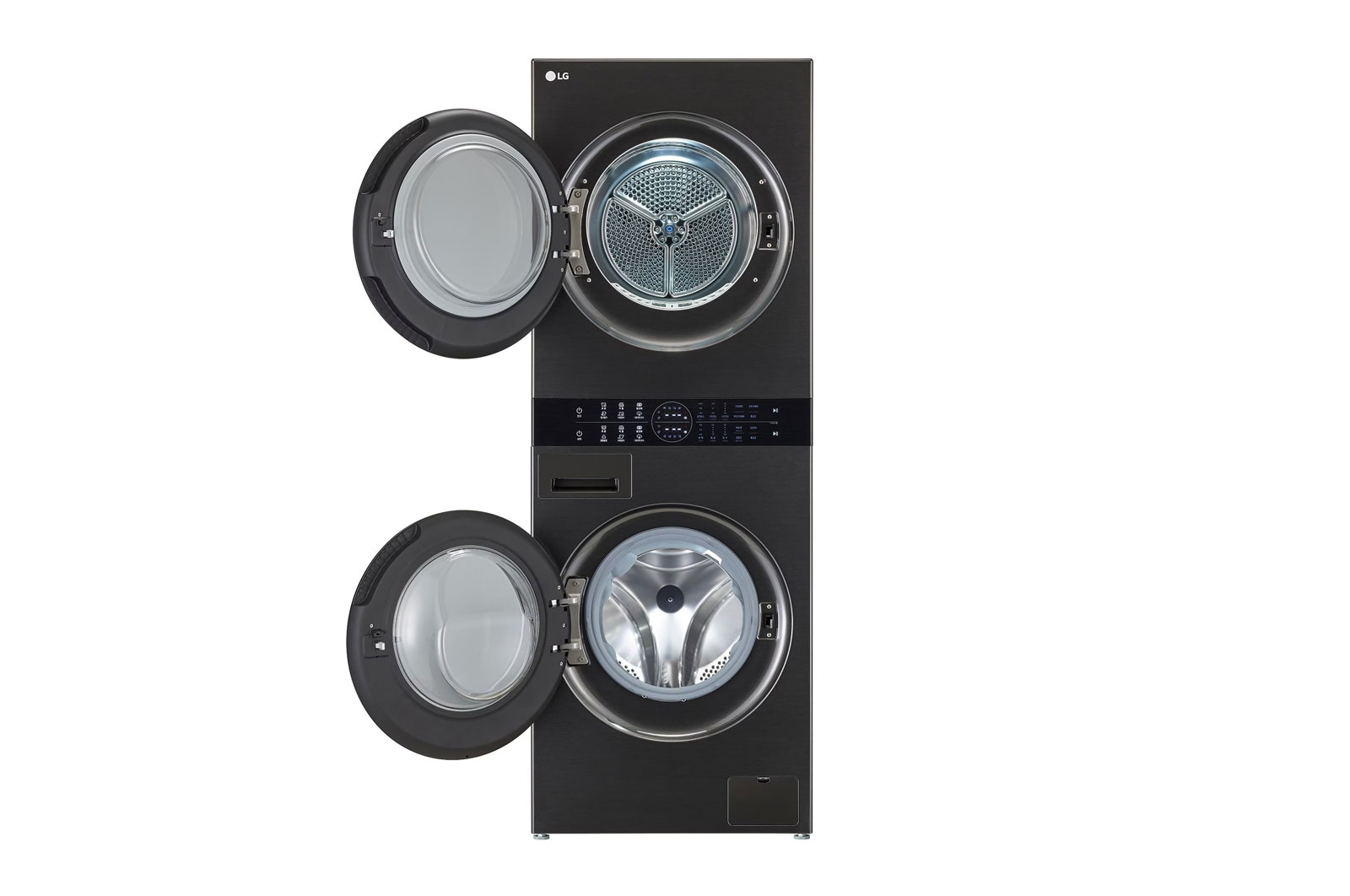 LG 13/10 kg LG WashTower™ avec technologie Centre Control™, acier noir, front open door view, WT1310RH