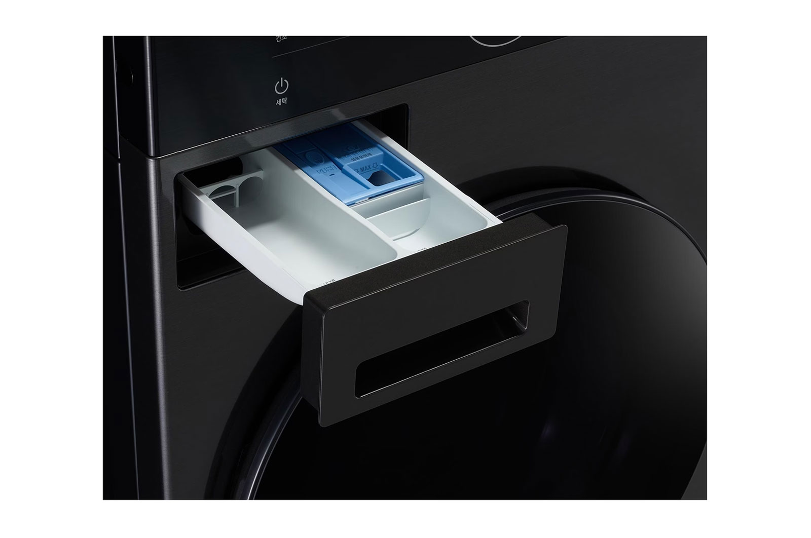 LG 13/10 kg LG WashTower™ avec technologie Centre Control™, acier noir, detergent port, WT1310RH