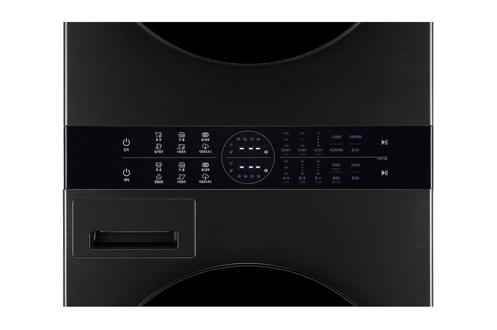 LG 13/10 kg LG WashTower™ avec technologie Centre Control™, acier noir, display, WT1310RH