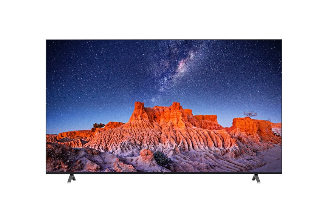 LG UHD ThinQ AI 50'' UQ801 4K Comercial TV, 4K Procesador Inteligente α5 generación 5, Magic Remote (2022), Front view with infill image, 50UQ801C0SB