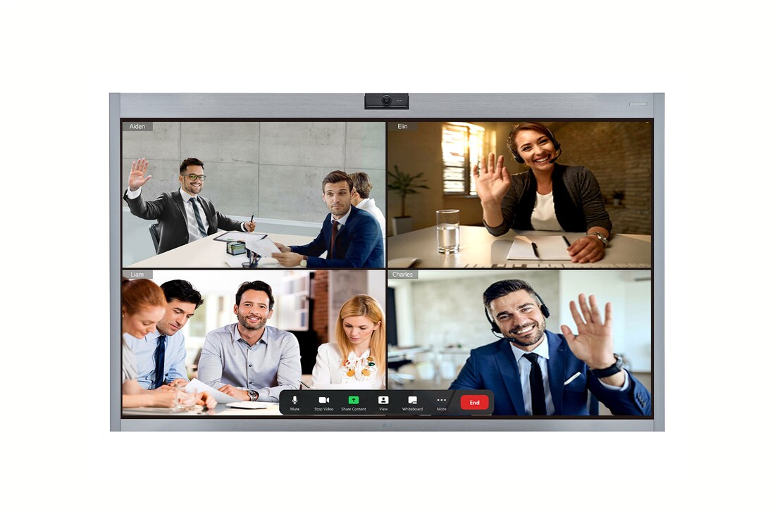LG One:Quick Works para Zoom Rooms, Vista frontal con imagen de relleno, 55CT5WN-B