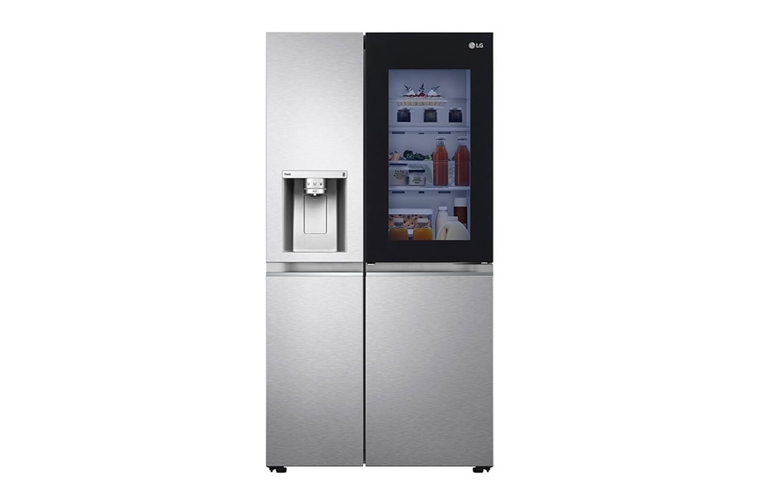 LG Refrigeradora Side by Side InstaView™ 22.5pᶟ (NET) / 23.8pᶟ (Gross) Craft Ice™ Compresor Linear Inverter Dispensador, LG Refrigeradora Side by Side InstaView™ 22.5pᶟ (NET) / 23.8pᶟ (Gross) Craft Ice™ Compresor Linear Inverter Dispensador, Front view , LS66SXSC, GS66SXSC